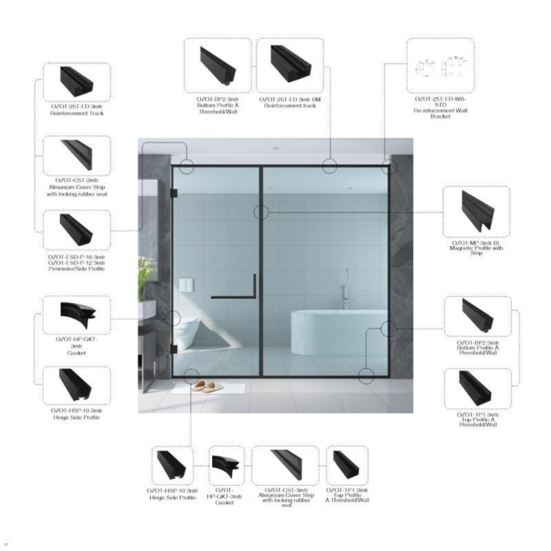 Wall-to-Glass 180° Shower Enclosure - Image 2