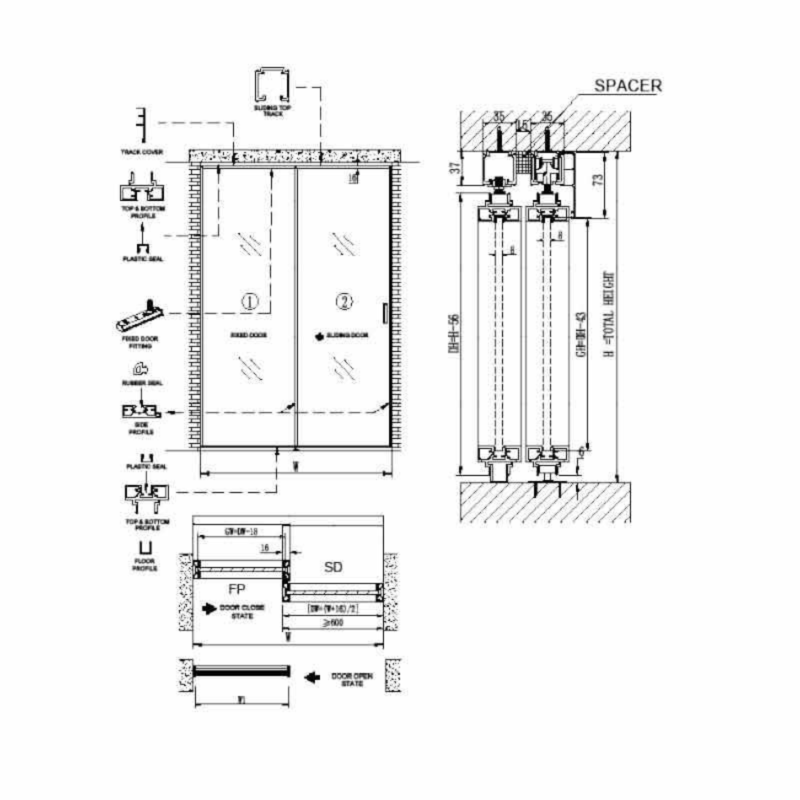 Stealth Frame Shower Sliding Door System 1 +1 - Image 3