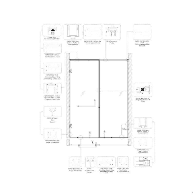 Wall-to-Glass 180° Shower Enclosure - Image 3