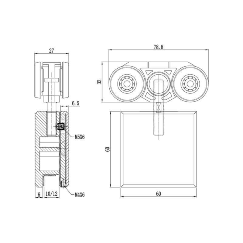 Sliding Door System-44 with Square Rollers - Image 4